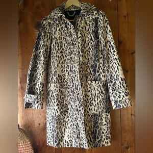 J.Crew collection leopard trench raincoat, excellent condition, size 2 (fits 4)